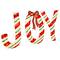 Glitzhome® 70.75"L Lighted Christmas 2.5D Fabric Peppermint JOY Outdoor Decor Set